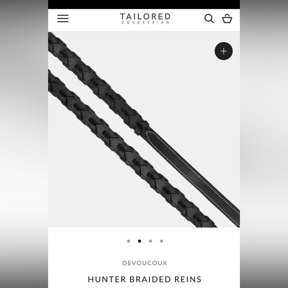 Brown Braided Leather horse reins - Picture 2 of 6